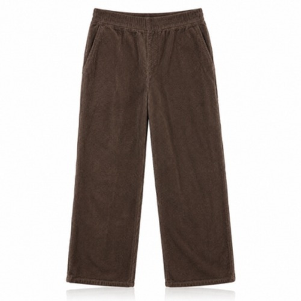 Eileen Fisher Corduroy Pants Womens M Brown Stretch Ankle Elastic Waist